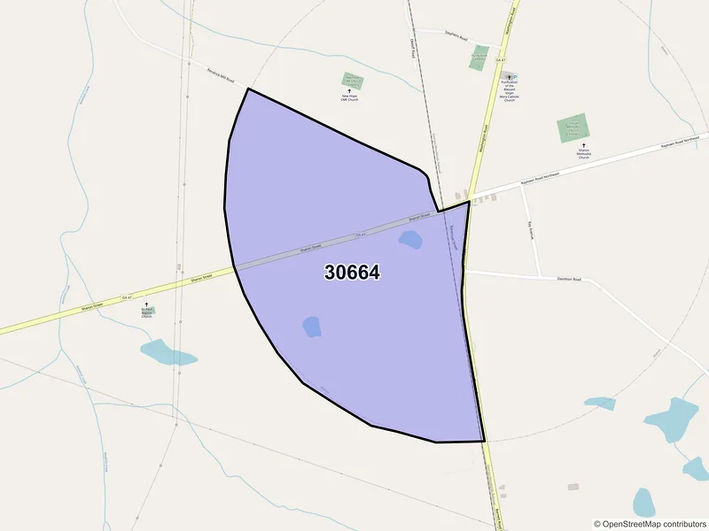 Map of Sharon, Georgia and ZIP codes