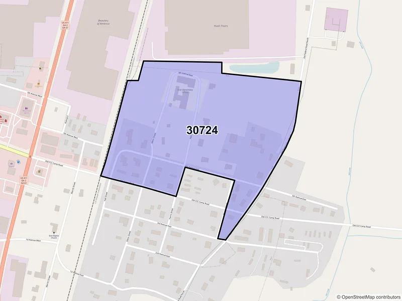 Map of Eton, Georgia and ZIP codes