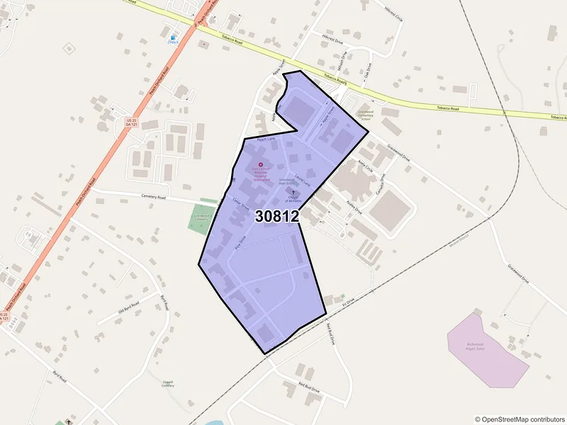 Map of Gracewood, Georgia and ZIP codes