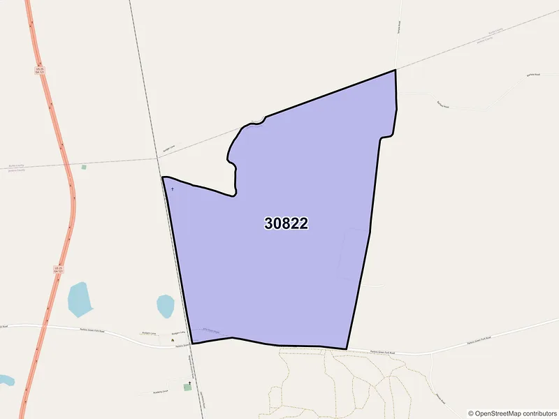 Map of Perkins, Georgia and ZIP codes