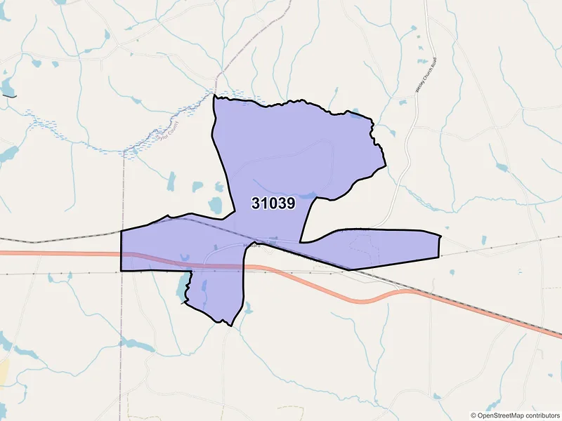 Map of Howard, Georgia and ZIP codes