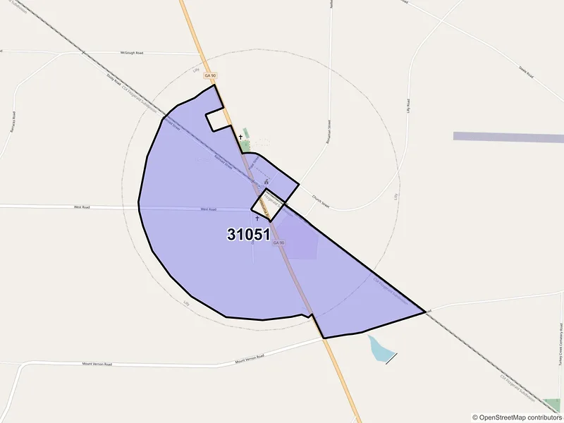 Map of Lilly, Georgia and ZIP codes
