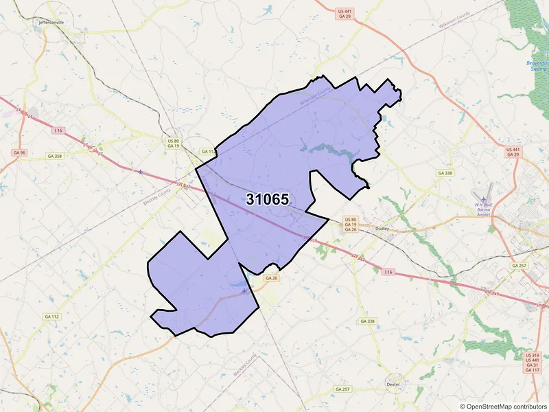 Map of Montrose, Georgia and ZIP codes