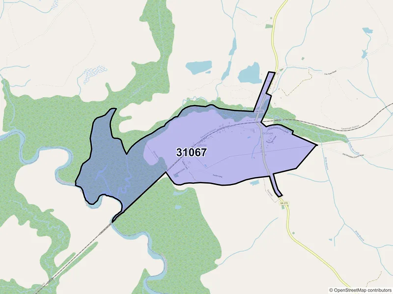 Map of Oconee, Georgia and ZIP codes
