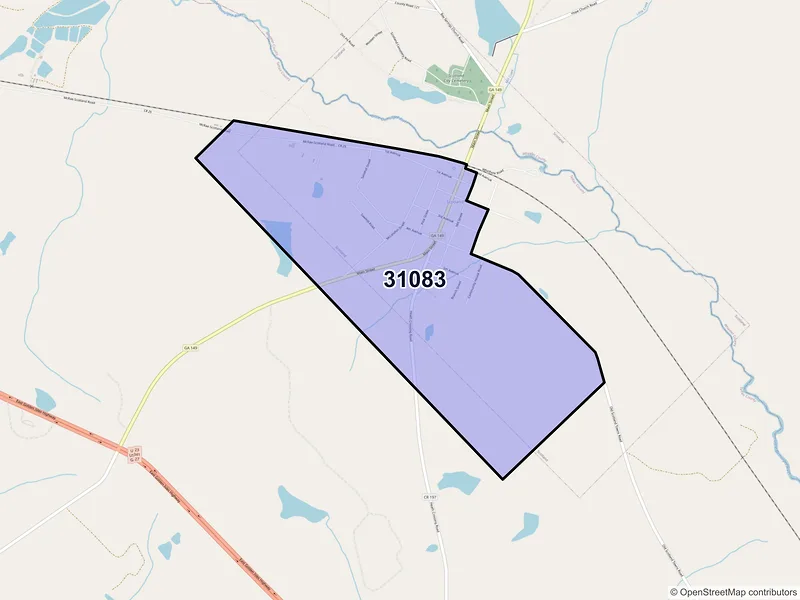 Map of Scotland, Georgia and ZIP codes