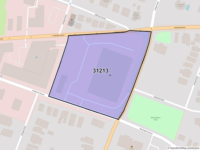 Map of ZIP Code 31213 — Macon, GA