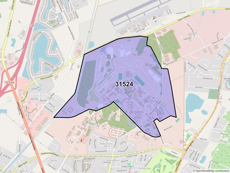 Map of ZIP Code 31524 — Brunswick, GA