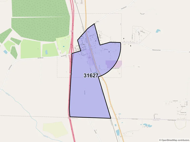 Map of Cecil, Georgia and ZIP codes
