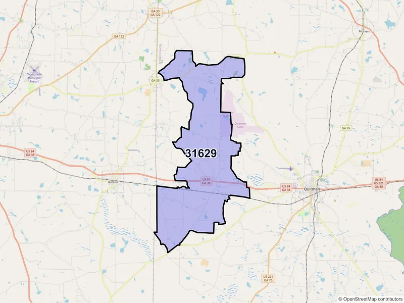 Map of Dixie, Georgia and ZIP codes