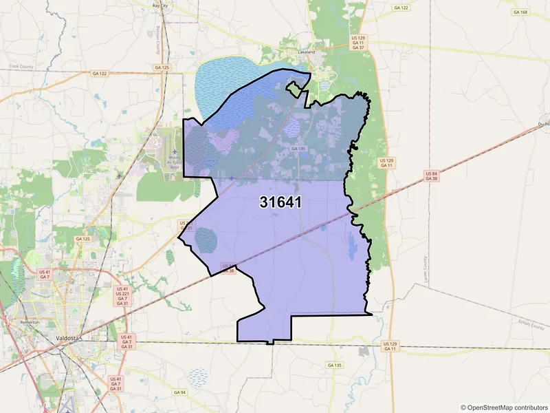 Map of ZIP Code 31641 — Naylor, GA