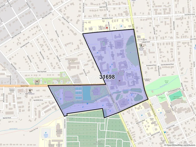 Map of ZIP Code 31698 — Valdosta, GA