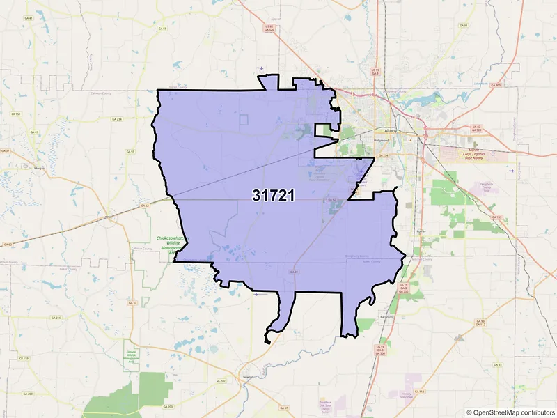 Map of ZIP Code 31721 — Albany, GA