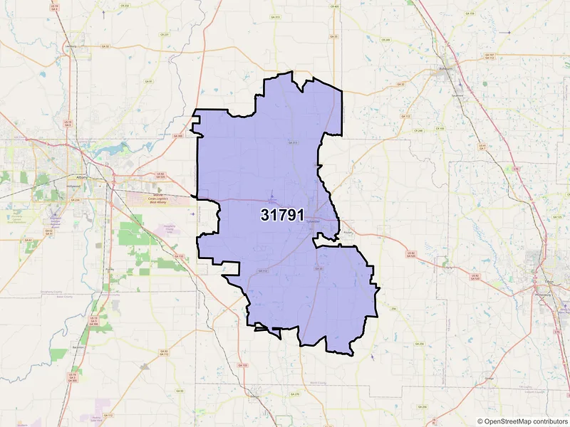 Map of ZIP Code 31791 — Sylvester, GA