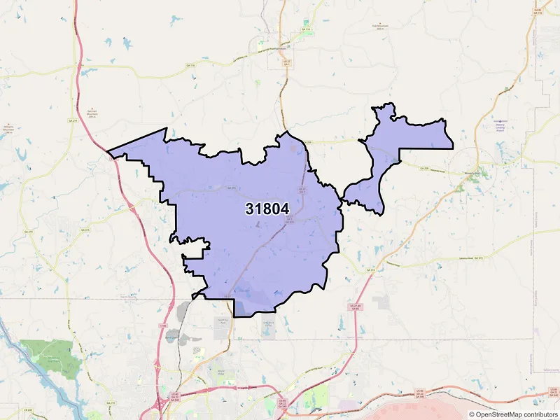 Map of Cataula, Georgia and ZIP codes