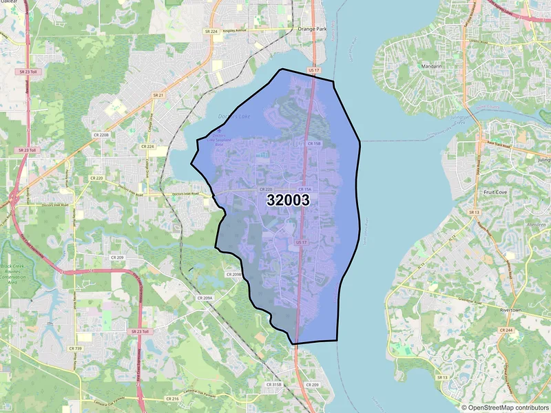 Map of ZIP Code 32003 — Fleming Island, FL