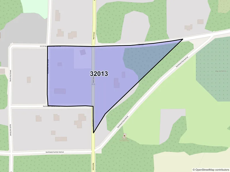 Map of Day, Florida and ZIP codes