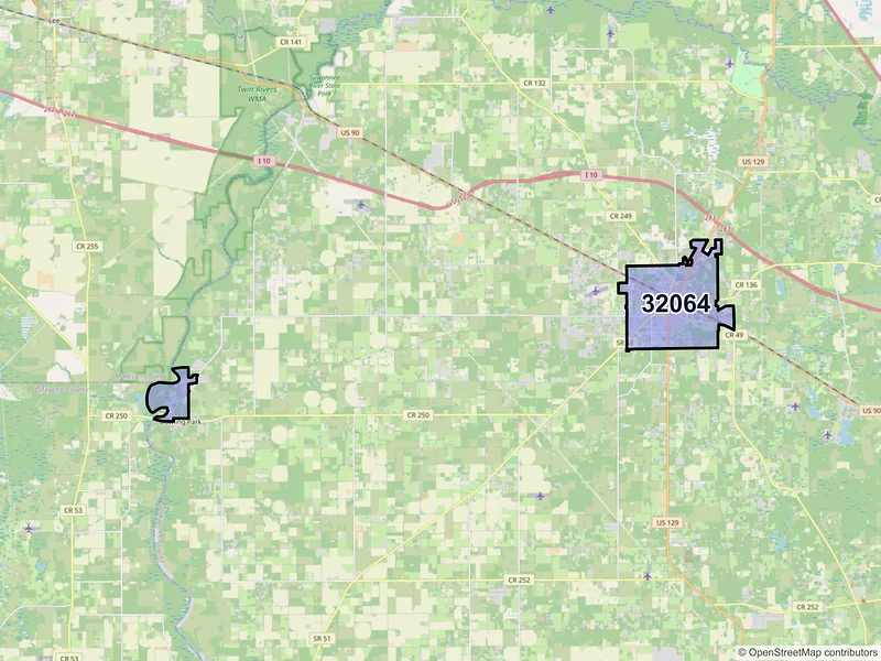 Map of ZIP Code 32064 — Live Oak, FL