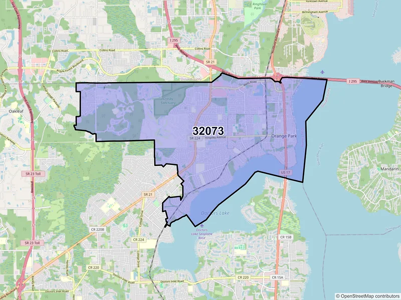 Map of ZIP Code 32073 — Orange Park, FL