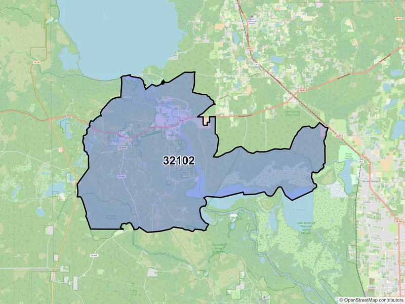Map of ZIP Code 32102 — Astor, FL