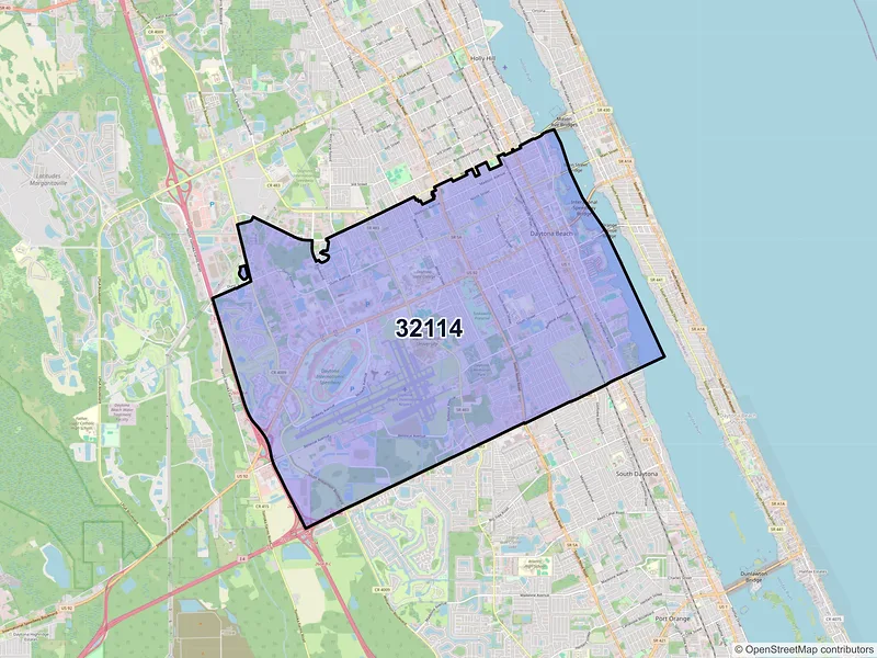 Map of ZIP Code 32114 — Daytona Beach, FL