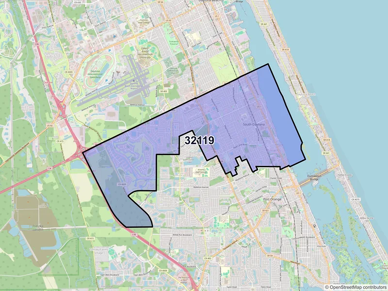 Map of ZIP Code 32119 — Daytona Beach, FL