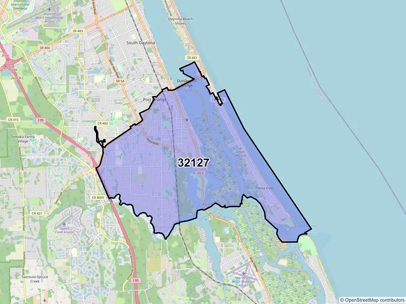 Map of ZIP Code 32127 — Port Orange, FL