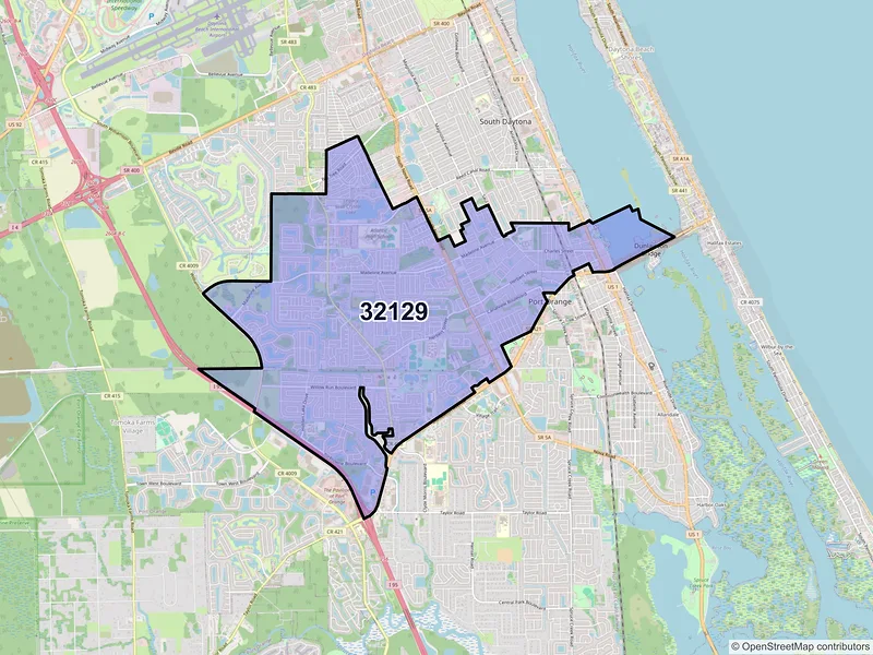 Map of ZIP Code 32129 — Port Orange, FL