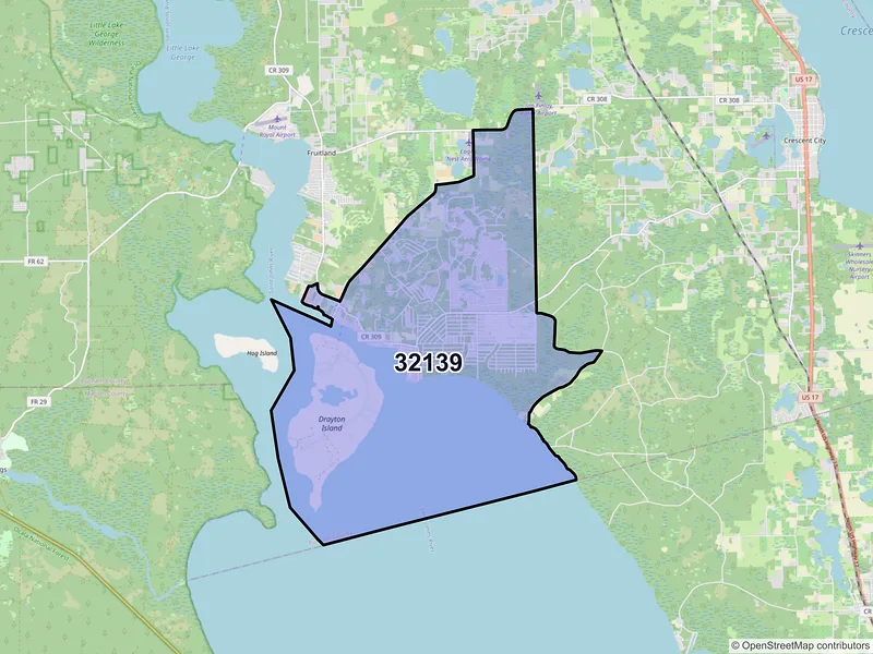 Map of ZIP Code 32139 — Georgetown, FL