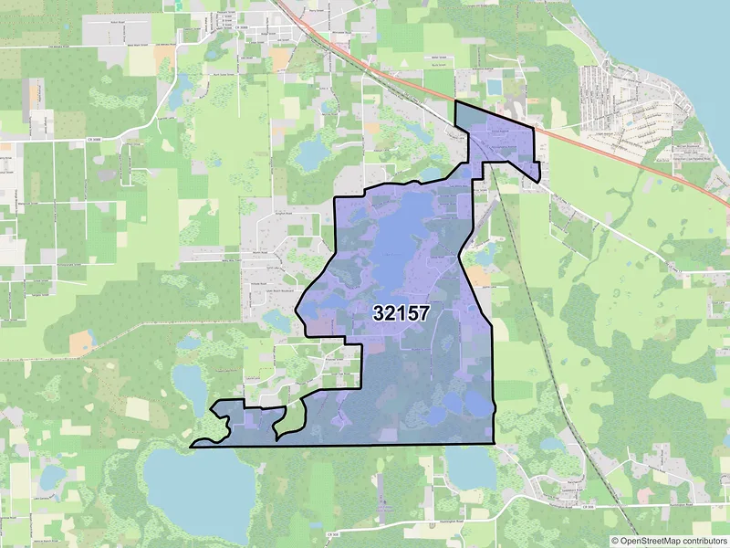 Map of Lake Como, Florida and ZIP codes