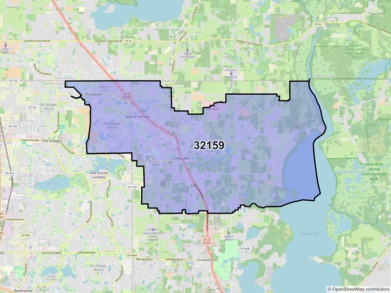 Map of ZIP Code 32159 — Lady Lake, FL