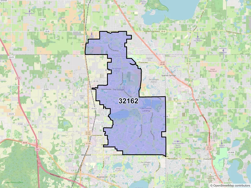 Map of ZIP Code 32162 — The Villages, FL