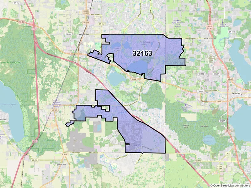 Map of ZIP Code 32163 — The Villages, FL