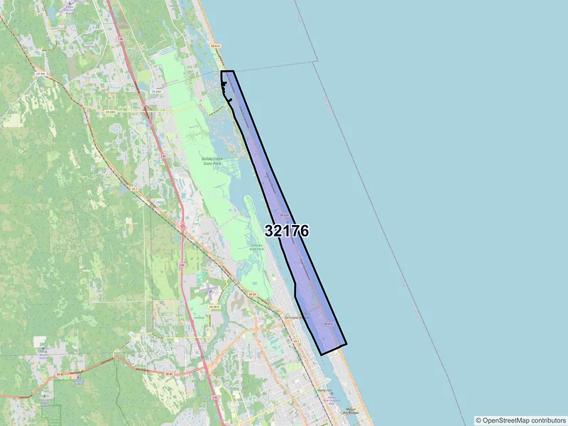 Map of ZIP Code 32176 — Ormond Beach, FL