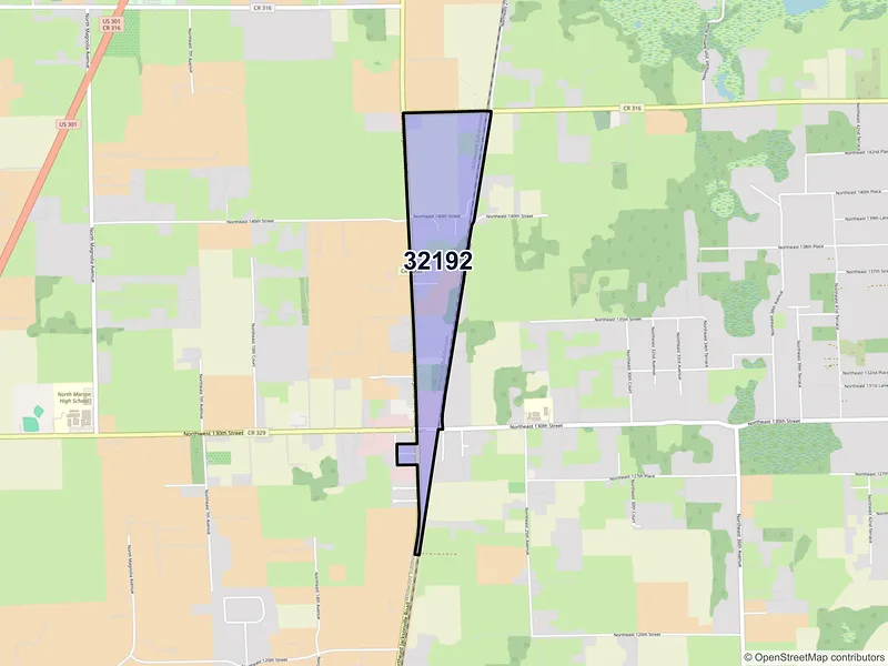 Map of Sparr, Florida and ZIP codes