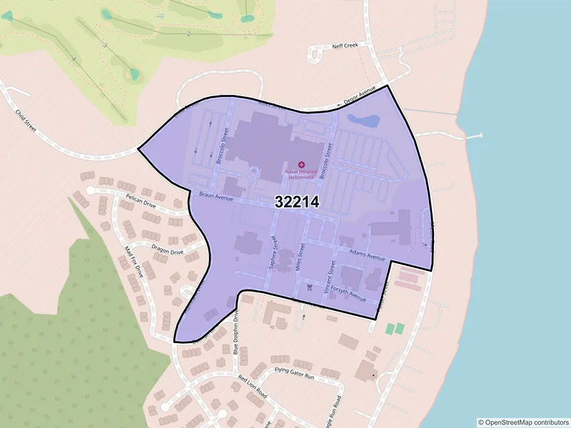 Map of ZIP Code 32214 — Jacksonville, FL