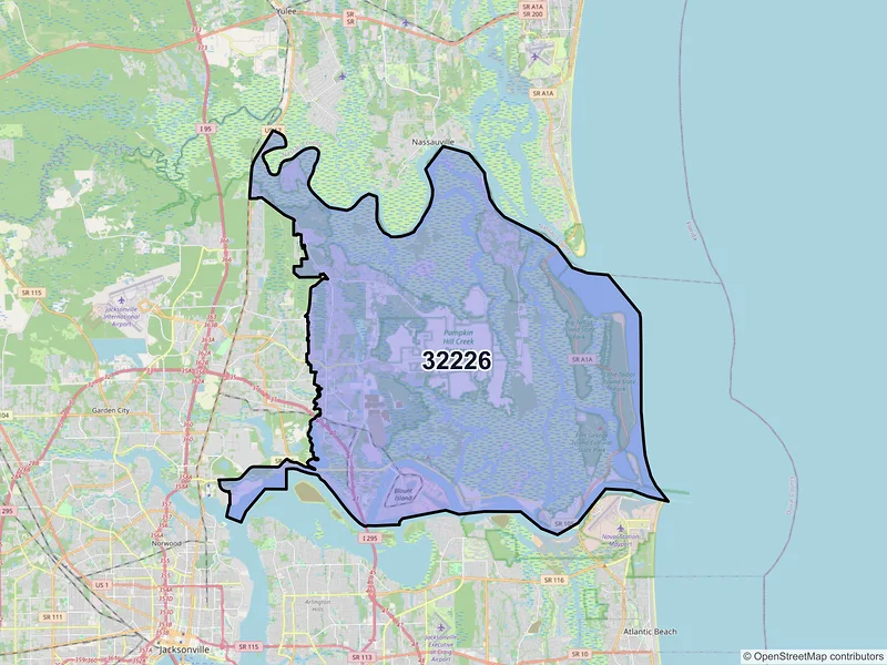 Map of ZIP Code 32226 — Jacksonville, FL