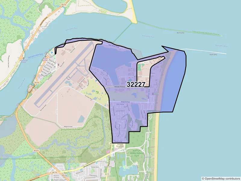 Map of ZIP Code 32227 — Jacksonville, FL