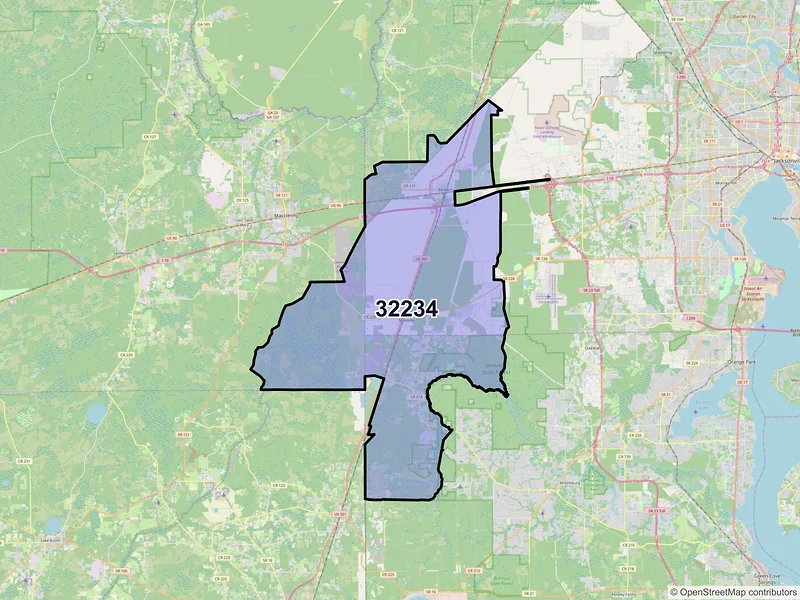 Map of ZIP Code 32234 — Jacksonville, FL