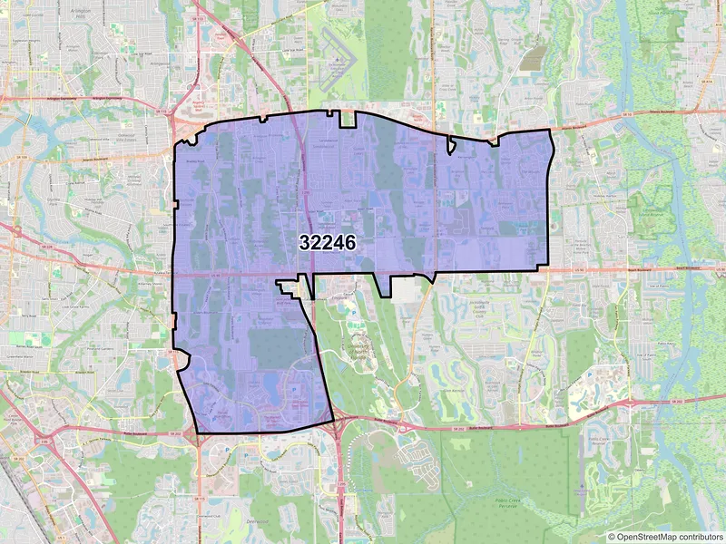 Map of ZIP Code 32246 — Jacksonville, FL