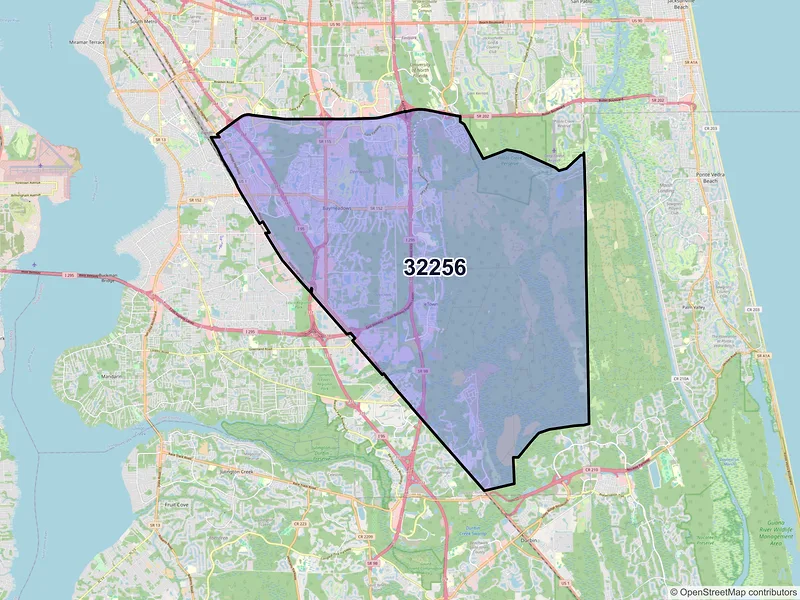 Map of ZIP Code 32256 — Jacksonville, FL
