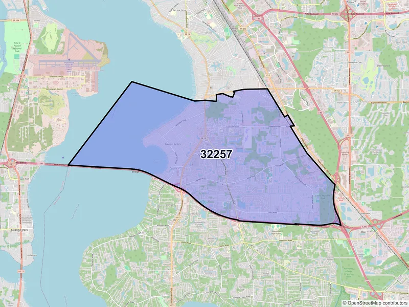 Map of ZIP Code 32257 — Jacksonville, FL