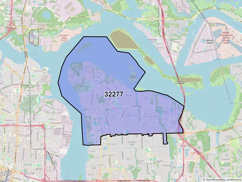 Map of ZIP Code 32277 — Jacksonville, FL