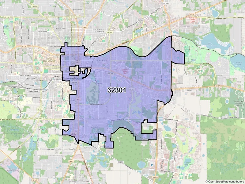 Map of ZIP Code 32301 — Tallahassee, FL