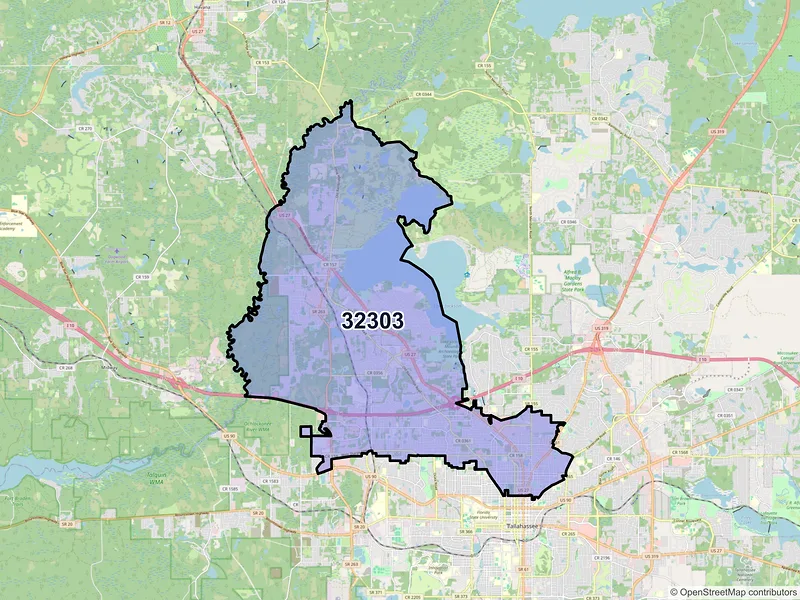 Map of ZIP Code 32303 — Tallahassee, FL