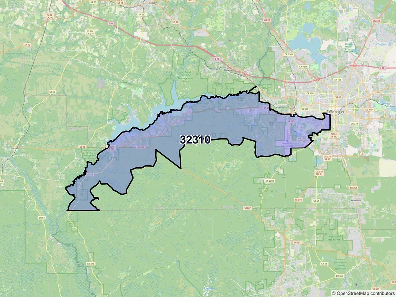 Map of ZIP Code 32310 — Tallahassee, FL
