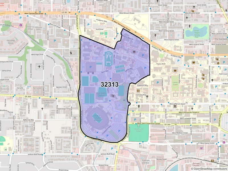 Map of ZIP Code 32313 — Tallahassee, FL