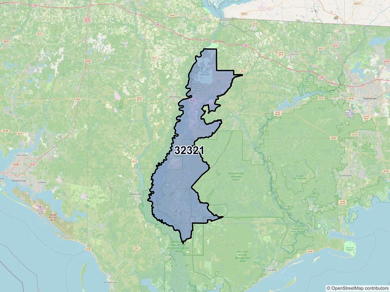 Map of ZIP Code 32321 — Bristol, FL