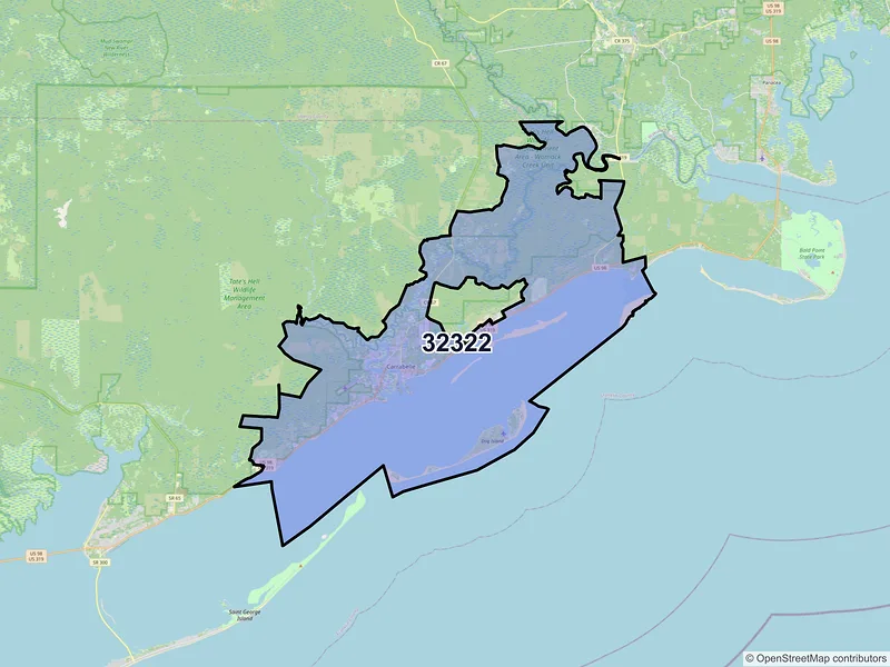 Map of ZIP Code 32322 — Carrabelle, FL