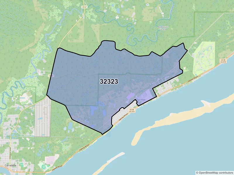 Map of Lanark Village, Florida and ZIP codes