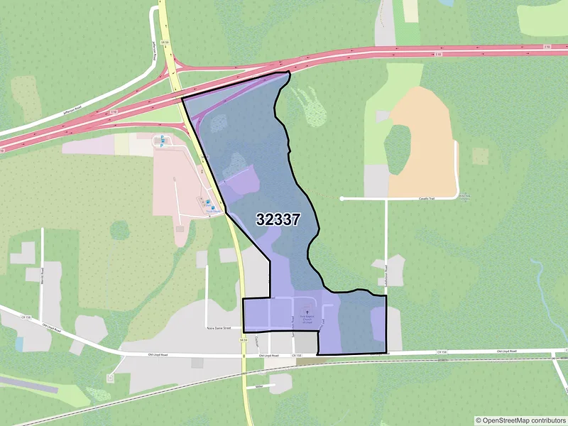 Map of Lloyd, Florida and ZIP codes